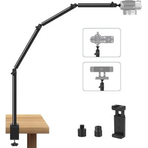 Overhead Camera Desk Mount Stand, Tinpops Webcam Stand Microphone Boom Arm Stand with 1/4“ 3/8" 5/8" Screw for DSLR Camera Photography/Videography/Live Streaming/Photo Shooting/Broadcast