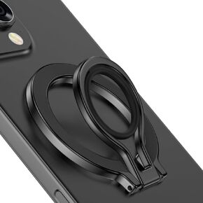 Magnetic Phone Grip Holder for MagSafe Ring Stand Holder Adjustable Kickstand for iPhone 16 Pro Max Plus 15 14 13 12, MagSafe Finger Loop Stand with Silicone Finger Strap, Wireless Charging Compatible