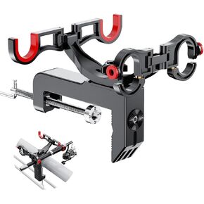 Rod Holders for Fishing Boat- Dual Head 360 Adjustable Angle Fishing Rod Holders for Boat- Folding Fishing Gear, Strong and Durable Rod Holder for Boat-Boat Accessories,Enlarge Clamp&Thicken Base