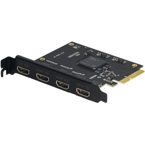 4 Channel 3G SDI HDMI Video Capture PCIeX4 Card 1080p - Work in 4 Channel Simultaneously, Support Linux/Win11, Quad HDMI SDI PCIe Video Capture Card