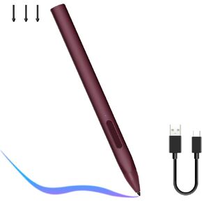 Stylus Pen for Microsoft Surface Pro9/8/X/7/6/5/4/3 Surface Go 3/2/1 Surface 3/Laptop/Studio/Book 4/3/2/1 with 4096 Tilt Pressure Palm Rejection Magnetic Attachment Rechargeable, Red
