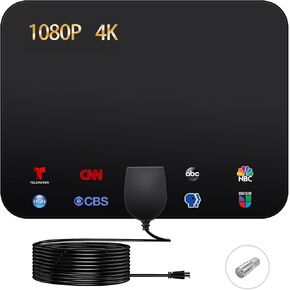 TV Antenna, Indoor Digital TV Antenna Supports 4K1080p, Easy to Install, 360 ° Signal Reception, 800 Miles+Reception, Suitable for Various high-Definition TV Digital TVs by 2025