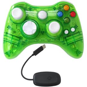 2023 New 2.4GHz Wireless Gamepad Controller Configured with Jack for Xbox 360 Earphone, Gaming Joypad Features Sound Output and Chat Online Functions - Blue