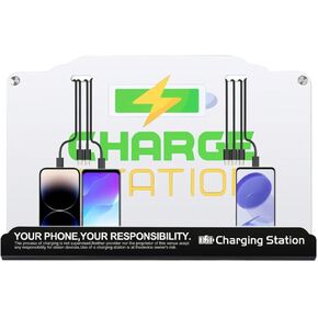 Wall Mount Charging Station with 8 Ports Phone Charger with Type-C,Android Port | Applicable for Applicable Airport Hospitals Banks Hotel and Public Places (Black)