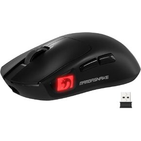 ATTACK SHARK × MAMBASNAKE M4 Wireless Gaming Mouse, 24000 Adjustable DPI PAW3311 Optical Sensor, Programmed Buttons, 52g Lightweight Ergonomic Computer Mice 2.4G/BT/USB-C for PC/Mac-Black&Griptape