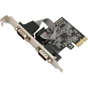 2 Port PCI Express RS232 Serial Adapter Card, PCIe RS232 Serial Host Controller Card for for Linux, for Desktop PC