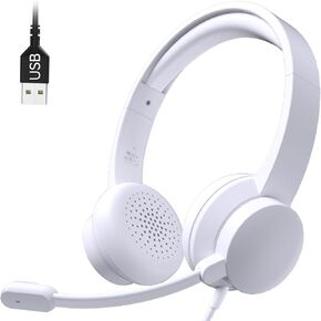 USB Headset with Microphone for PC, Wired Headphones with Mic