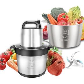 Electric Food Chopper Large Capacity - Kitchen Food Blender with Powerful 1200W Copper Motor Meat Grinder,Vegetable Chopper,4 Bi-Level Bladesand Spatula 8L/32 Cup Food Processors