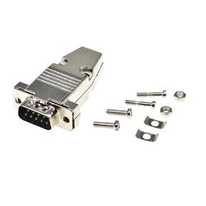1Set Db9 Female Male Serial Port Connector + Metal Shell Solder Type D-Sub Rs232 Com Connectors 9Pin Plug Socket Adaptier