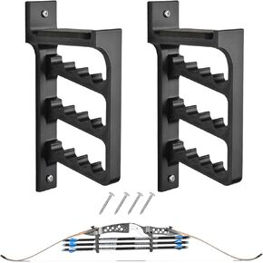 Archery Wall-Mounted Arrow Holder - Bow Hanger Rack for Recurve Bow Traditional Longbow, Multi-functional Archery Brackets for Wall in Home