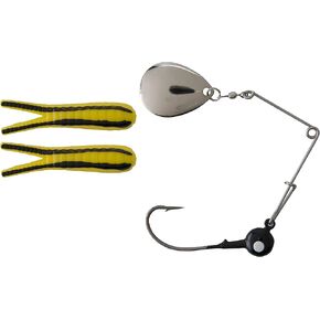 Johnson Johnson Beetle Spin Nickel Blade Yellow Black 2 Inch