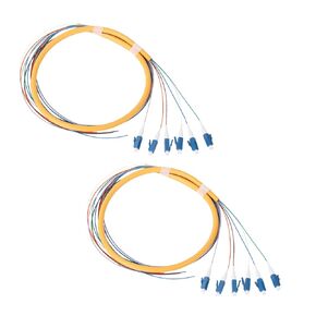6 Strands LC UPC OS2 Singlemode (SM) Fiber Optic Pigtail 1.2m LC Single Mode Fiber Cable Pigtail for Engineering Network Fiber Access, 4 Packs