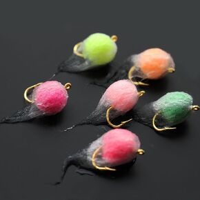 30 pcs/lot 10 Colors UV Nuke Egg Fly Glo Bug Steelhead Trout Fly Fishing Flies Lures Size 8#