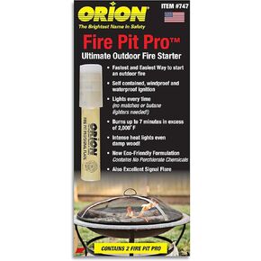 Orion Safety - Fire Pit Pro - Fire Starter for Campfires, Bonfires & Fire Pits - Ignites Damp Wood & Burns up to 7 Minutes - Eco-Friendly - Self-Contained, Waterproof & Windproof Ignition - 12 Pack