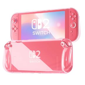 FIWWAT Switch Case for Nintendo Switch 2 (2025), Protective Case for Switch 2, Soft TPU Cover with Shock-Absorption and Anti-Scratch Design, Cute Sparkle Shining Skin - Glitter Clear