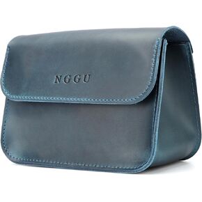 Brown Full-Grain Leather Mini Pouch - 6 Inch Small Travel Organizer for Women, Cosmetic Jewelry Coin Cable Case