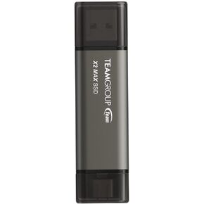 TEAMGROUP X2 MAX 1TB USB 3.2 1000MB/s Gen 2 Type A & Type C (3.1/3.0) OTG Dual Interface Portable SSD Data Storage Memory Stick Compatible with Smartphone/Tablet/Laptop/PC/MacBook TX2MAX31TBT01