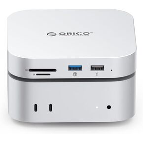 ORICO Mac mini M4 1 TB Storage & Docking Station, External SSD 5Gbps(460MB/s), USB A* 4, USB-C, SD/TF 3.0, 3.5mm Audio, Cable * 2 - M4SE