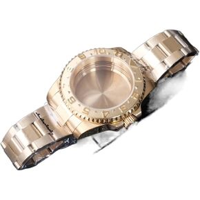 Watch Case NH35 NH36 Movement Sapphire Crystal Watch Accessories Parts PVD Gold watch case