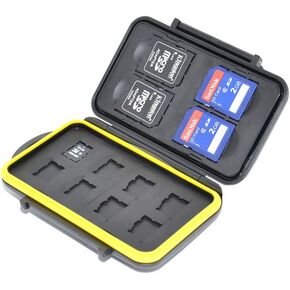 JJC MC-SDMSD12 Rubber Sealed Water Resistant Memory Card Case fits for 4 SD Cards and 8 Micro SD Cards