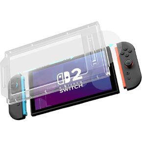 GeekShare Switch 2 Screen Protector, Dust-Free Alignment Frame, 9H Glass Tempered Film-Anti-Fingerprint, Bubble-Free, HD Clear, Anti-Scratch & Anti-Glare, Precise Cutouts, Auto-Installation, 2 pack