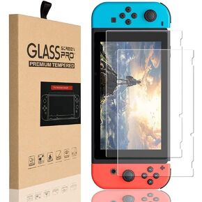 2 Pack Tempered Glass Mica for Nintendo Switch Tempered Glass 9H 0.33 mm Thickness 2 Pieces Compatible with Nintendo Switch (Nintendo Switch Lite 2019)