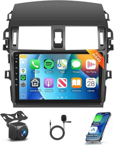 2G+64G for Toyota Corolla 2009 2010 2011 2012 2013 Android Car Stereo with Wireless Apple CarPlay Android Auto, podofo 9'' Touch Screen Bluetooth Car Radio with GPS HiFi Audio WiFi Backup Camera in Kuwait