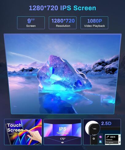 2G+64G for Toyota Corolla 2009 2010 2011 2012 2013 Android Car Stereo with Wireless Apple CarPlay Android Auto, podofo 9'' Touch Screen Bluetooth Car Radio with GPS HiFi Audio WiFi Backup Camera in Kuwait