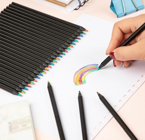 YGAOHF 18 Pack Rainbow Colored Pencils, 7 Color in 1 Rainbow Pencils for Kids, Colorful Wooden Pencils Bulk Art Supplies for Adults Drawing, Coloring, Sketching in Kuwait