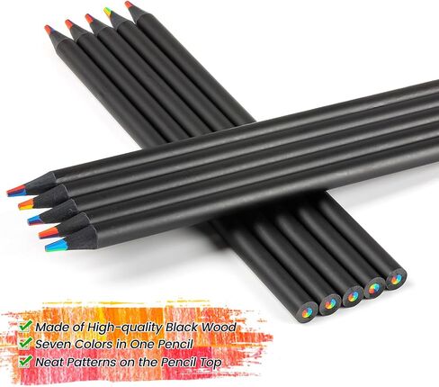 YGAOHF 18 Pack Rainbow Colored Pencils, 7 Color in 1 Rainbow Pencils for Kids, Colorful Wooden Pencils Bulk Art Supplies for Adults Drawing, Coloring, Sketching in Kuwait