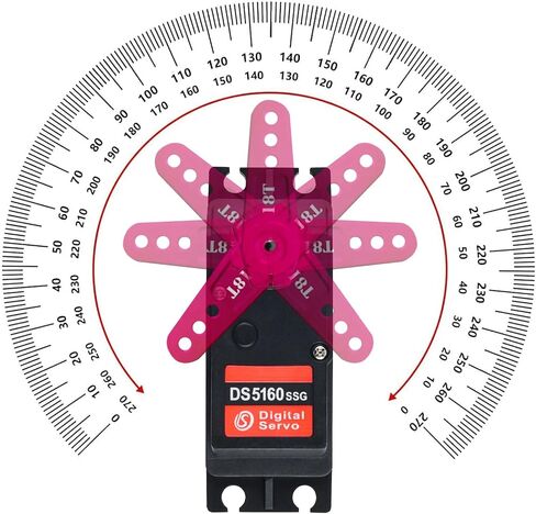 RCmall 60KG DS5160 SSG HV Digital Servo, 270 Degree Waterproof Full Metal High Torque RC Servo for 1/5 Scale HPI Baja 5B SS RC Crawler Robotic Arm Truck (1Piece) in Saudi Arabia