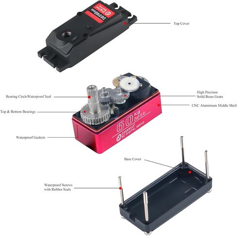 RCmall 60KG DS5160 SSG HV Digital Servo, 270 Degree Waterproof Full Metal High Torque RC Servo for 1/5 Scale HPI Baja 5B SS RC Crawler Robotic Arm Truck (1Piece) in Saudi Arabia