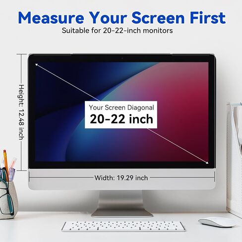 MOSISO 23-24 inch Computer Privacy Screen Protector for 16:9 Monitor, Eye Protection Frame Hanging Type Removable Anti-Scratch Acrylic Privacy Filter for Diagonal 23,23.6,23.8,24 inch PC Monitor in Kuwait