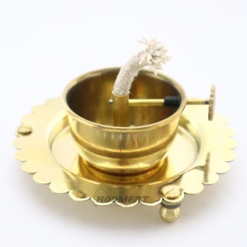 Handmade Decorative Lighting Lantern | Table Top Home Décor Antique-Style Extra-Bright Oil Lamp | Brass Body with Glass Chimney (Medium) in Saudi Arabia