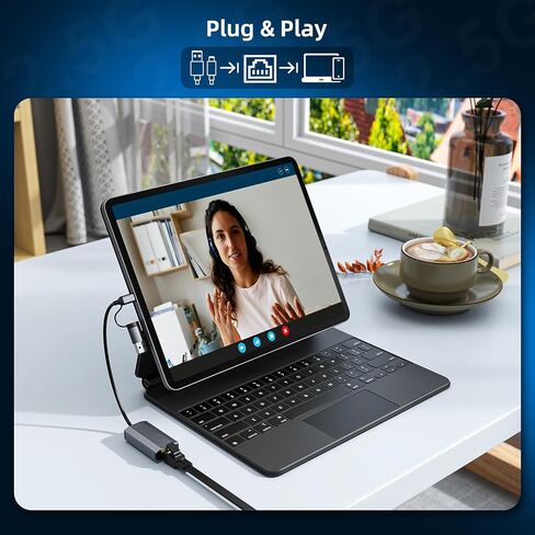 2.5G USB C USB 3.0 Ethernet Adapter ، Ethernet Adapter for Laptop ، Aluminium ، Type C (Thunderbolt 4/3 متوافق) لشبكة RJ45 ، متوافق مع NAS ، MacBook Air ، XPS ، iPhone 16/15 Pro in Saudi Arabia