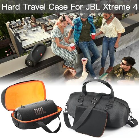 Hard Travel Carry Case Storage Bag/Soft Silicone Cover Case Compatible with JBL Xtreme 4 Wireless Portable Bluetooth Speaker Protective Shell Accessories (Orange Lining Hard Case) in Saudi Arabia