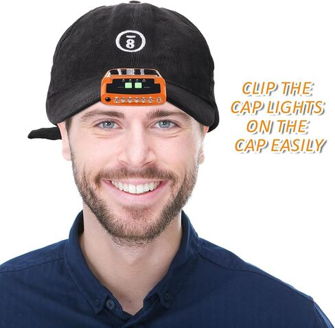Mudder LED Clip on Cap Lights USB Rechargeable Cap Flashlight Clip Waterproof Ultra Bright Hat Flashlight Headlamp for Fishing Camping Hand Work in Saudi Arabia