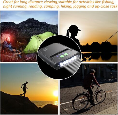 Mudder LED Clip on Cap Lights USB Rechargeable Cap Flashlight Clip Waterproof Ultra Bright Hat Flashlight Headlamp for Fishing Camping Hand Work in Saudi Arabia