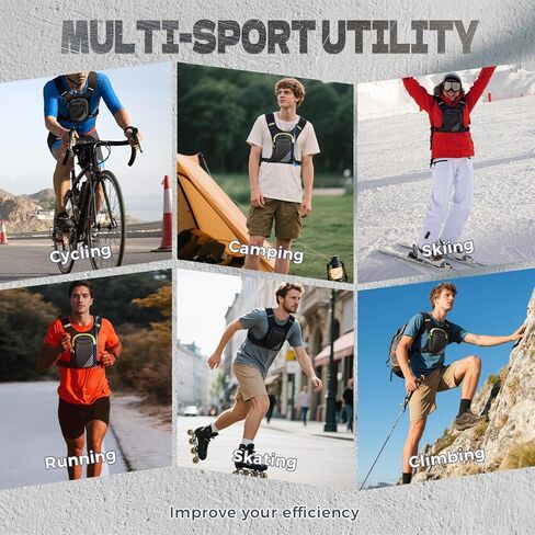 ركض حقيبة صدر على الظهر على ظهر حقيبة الظهر مع 800 مل من المثانة المائية ، وسترة خفيفة الوزن للنساء للنساء مع حامل الهاتف ، وتخزين إضافي للتنزه في ماراثون ركوب الدراجات في المشي لمسافات طويلة in Kuwait