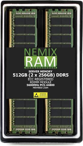 NEMIX RAM 192GB (8X24GB) DDR5 5600MHZ PC5-44800 1Rx8 1.1V CL46 288-PIN ECC RDIMM Registered Server Memory Compatible with ASRock W790 WS R2.0 Motherboard in Saudi Arabia