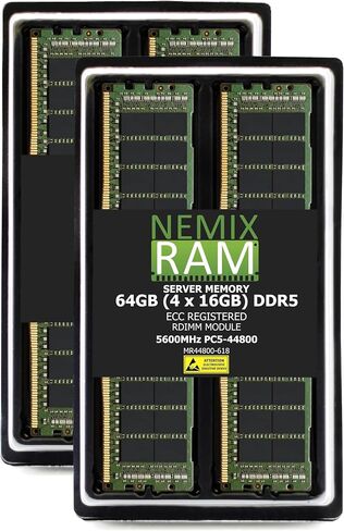 NEMIX RAM 192GB (8X24GB) DDR5 5600MHZ PC5-44800 1Rx8 1.1V CL46 288-PIN ECC RDIMM Registered Server Memory Compatible with ASRock W790 WS R2.0 Motherboard in Saudi Arabia