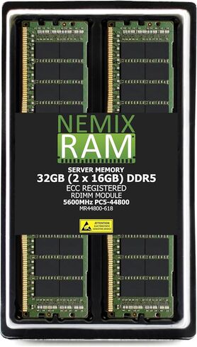 NEMIX RAM 192GB (8X24GB) DDR5 5600MHZ PC5-44800 1Rx8 1.1V CL46 288-PIN ECC RDIMM Registered Server Memory Compatible with ASRock W790 WS R2.0 Motherboard in Saudi Arabia