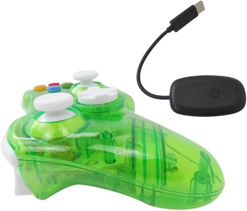 USONLINE911 2.4 جيجا هرتز اللاسلكي ألعاب Gamepad Gaming Joypad Controller مدمج مع 7-LELS مع وظيفة وميض متوافقة مع Xbox 360-الأزرق in Kuwait