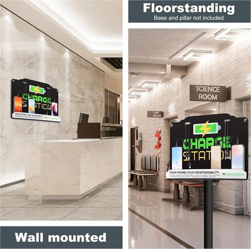 Wall Mount Charging Station with 8 Ports Phone Charger with Type-C,Android Port | Applicable for Applicable Airport Hospitals Banks Hotel and Public Places (Black) in Saudi Arabia