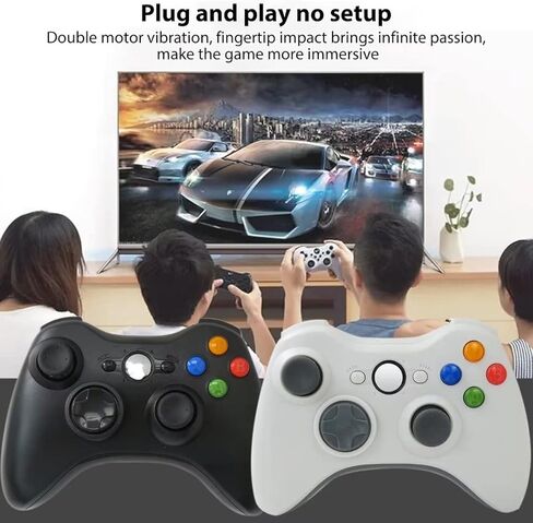 دعم وحدة تحكم اللعبة اللاسلكية 2.4 جيجا هرتز لـ Xbox 360/Xbox 360 Slim/Xbox 360 E/PC/Windows 7/8/10 ، عصا التحكم في ألعاب الألعاب مع تصميم منحنى Ergonomic. in Kuwait
