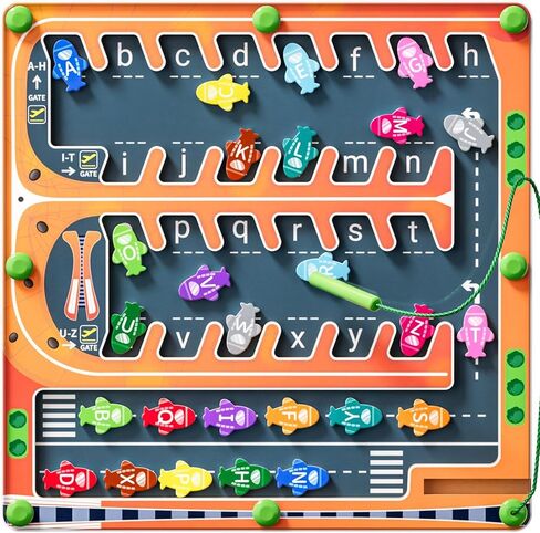 لوحة متاهة الحروف الأبجدية المغناطيسية من تمجويير، ألعاب مونتيسوري للمهارات الحركية الدقيقة للفتيات والأولاد، ألعاب تعليمية لأنشطة التعلم في مرحلة ما قبل المدرسة، هدايا ألعاب السفر للأطفال الصغار in Kuwait