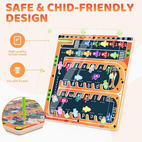 لوحة متاهة الحروف الأبجدية المغناطيسية من تمجويير، ألعاب مونتيسوري للمهارات الحركية الدقيقة للفتيات والأولاد، ألعاب تعليمية لأنشطة التعلم في مرحلة ما قبل المدرسة، هدايا ألعاب السفر للأطفال الصغار in Kuwait