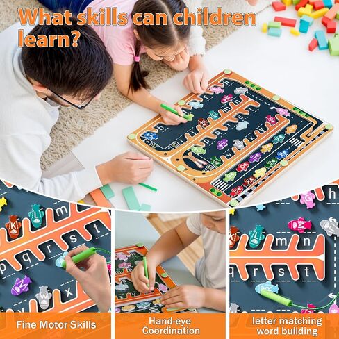 لوحة متاهة الحروف الأبجدية المغناطيسية من تمجويير، ألعاب مونتيسوري للمهارات الحركية الدقيقة للفتيات والأولاد، ألعاب تعليمية لأنشطة التعلم في مرحلة ما قبل المدرسة، هدايا ألعاب السفر للأطفال الصغار in Kuwait