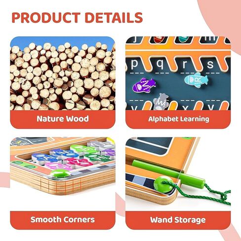 لوحة متاهة الحروف الأبجدية المغناطيسية من تمجويير، ألعاب مونتيسوري للمهارات الحركية الدقيقة للفتيات والأولاد، ألعاب تعليمية لأنشطة التعلم في مرحلة ما قبل المدرسة، هدايا ألعاب السفر للأطفال الصغار in Kuwait