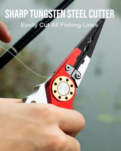 مضغوط 6.8 "كماشة الصيد - أداة القابض للأسماك ، معدات صيد المياه المالحة المقاومة للتآكل | هدايا الصيد للرجال ، الأحمر/الأبيض in Kuwait